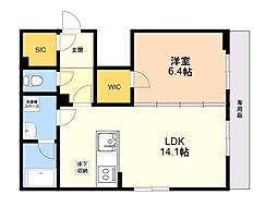 シャーメゾンＳＵＥ 1階1LDKの間取り