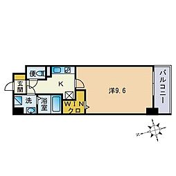 ＬＵＸＣＡＳ　ＦＵＫＵＯＫＡ　ＥＡＳＴ 1階1Kの間取り