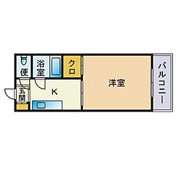 愛和九大前ビル 1DKの間取図画像