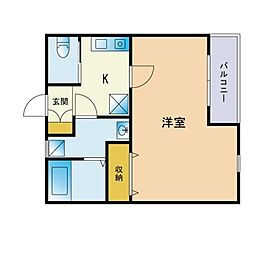 クレフラスト吉塚 1Kの間取図画像