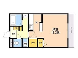 セゾンデルミエール 1DKの間取図画像