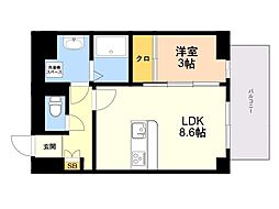 (仮称)KL箱崎1丁目209 1LDKの間取図画像