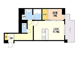 (仮称)KL箱崎1丁目209 1LDKの間取図画像