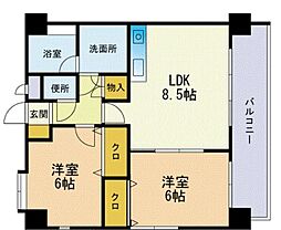 ラ・グランクラッセ 2LDKの間取図画像