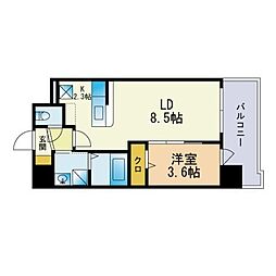 ラウレアK 1LDKの間取図画像