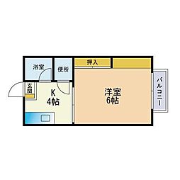 サンシティハイツ 1Kの間取図画像