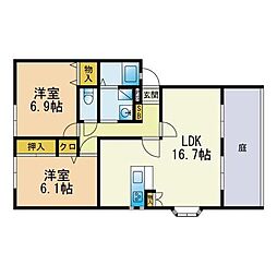 フォレストヒル青木C棟 2LDKの間取図画像