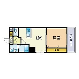リファレンス東公園 1LDKの間取図画像