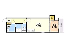 THE NOBLES 筥松 1LDKの間取図画像