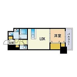 エンクレスト吉塚駅前2 1LDKの間取図画像