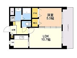パインヒルズ志免 1LDKの間取図画像