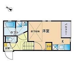 コンフォートベネフィスジオ吉塚駅前 1Kの間取図画像