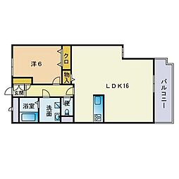 ファミーユ新盛 1LDKの間取図画像
