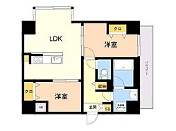 HANAYUKI箱崎駅前 2LDKの間取図画像
