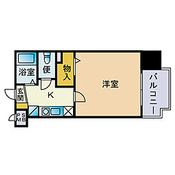 オネスト県庁前 1Kの間取図画像