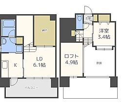 リアンシエルブルー東公園 2Kの間取図画像