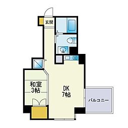 県庁前シティピアエクセル30 1DKの間取図画像