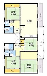 日の里サンハイツNo.63 4LDKの間取図画像