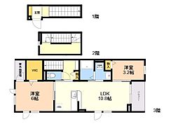 ラポール4 3階2LDKの間取り