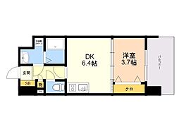 ブランシエスタ千早ＲＪＲ 11階1DKの間取り