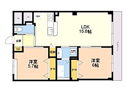 Wealth Comfort 新宮 2LDKの間取図画像