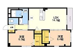 Ｗｅａｌｔｈ　Ｃｏｍｆｏｒｔ　新宮 507 5階2LDKの間取り