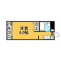 メゾン・ド・香椎参道 ワンルームの間取図画像