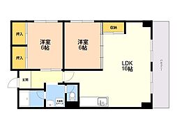 第2森ビル 2LDKの間取図画像