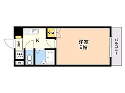 マルワロイヤルガーデン 1Kの間取図画像
