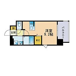 エンクレスト千早 ワンルームの間取図画像