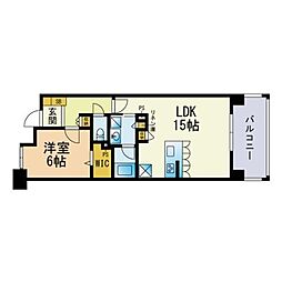 モントーレ香椎浜サーフタワーイーストウィング 1LDKの間取図画像