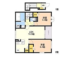 IMコート kashii 2 2LDKの間取図画像