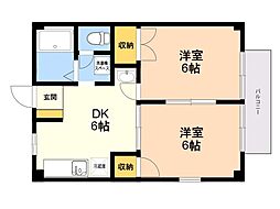 ファミールコート1 2DKの間取図画像
