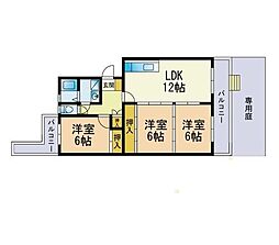 リバーサイド香椎 3LDKの間取図画像