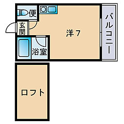 ツインリッチ和白東B ワンルームの間取図画像