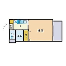 エルアークス香住ヶ丘 1Kの間取図画像