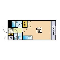 セレス九産大駅前 ワンルームの間取図画像