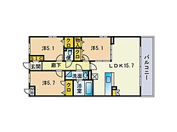 モンテ松崎 3LDKの間取図画像