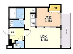 仮称)香住ケ丘2丁目アパート 1LDKの間取図画像