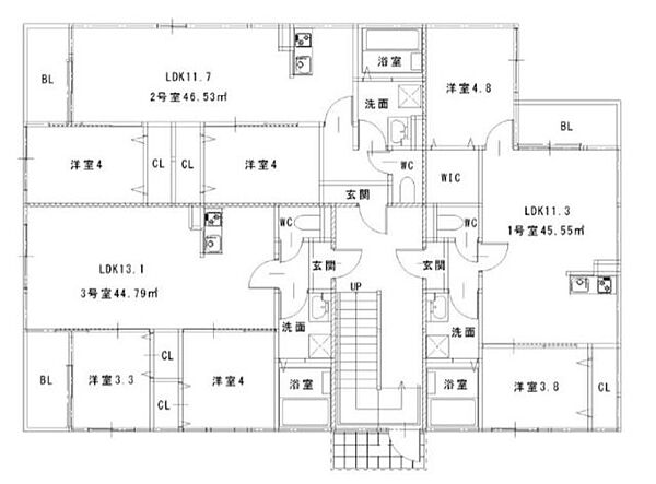 グランレーヴ長丘 303｜福岡県福岡市南区長丘５丁目(賃貸アパート2LDK・3階・44.79㎡)の写真 その1