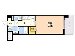 福岡市南区大楠2丁目マンション 1Kの間取図画像