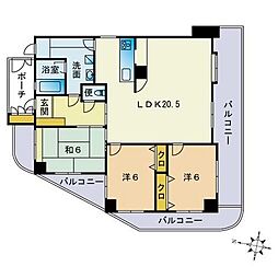 ライオンズマンション筑紫丘 3LDKの間取図画像
