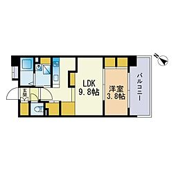 KDX清水レジデンス 1LDKの間取図画像