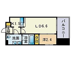 グランフォーレプライム大橋 1LDKの間取図画像