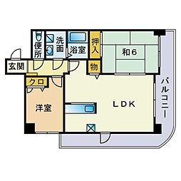 アルカンシェル長丘 2LDKの間取図画像