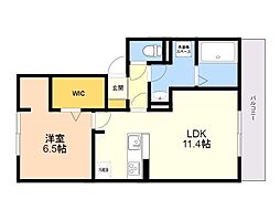 プレシ・ボヌール弥永 1LDKの間取図画像