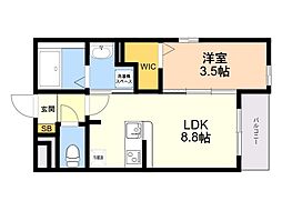 福岡市南区大橋3丁目マンション 1LDKの間取図画像