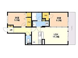 Canoa 2LDKの間取図画像