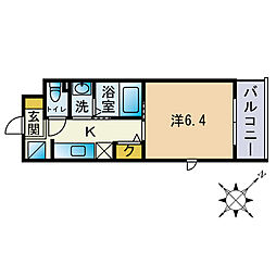 BROOKLYN HEIGHTS 1Kの間取図画像