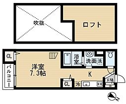 34-倶楽部ハウスR 1SKの間取図画像